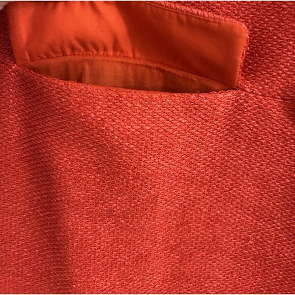 Tory Burch Castleton Peacot Samba Red Orange Textured New Summer Easter Medium - Picture 3 of 9